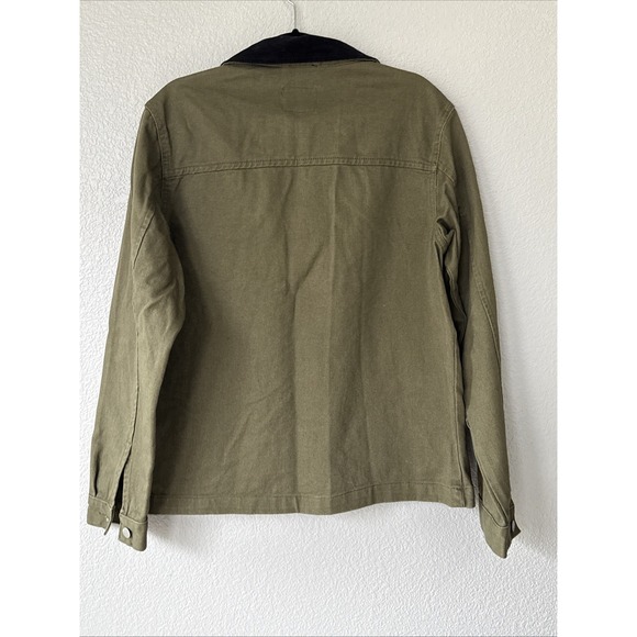WeSC Zip Front Station Work Jacket Olive Green Canvas Mens S NWT Chore Coat - Picture 4 of 7